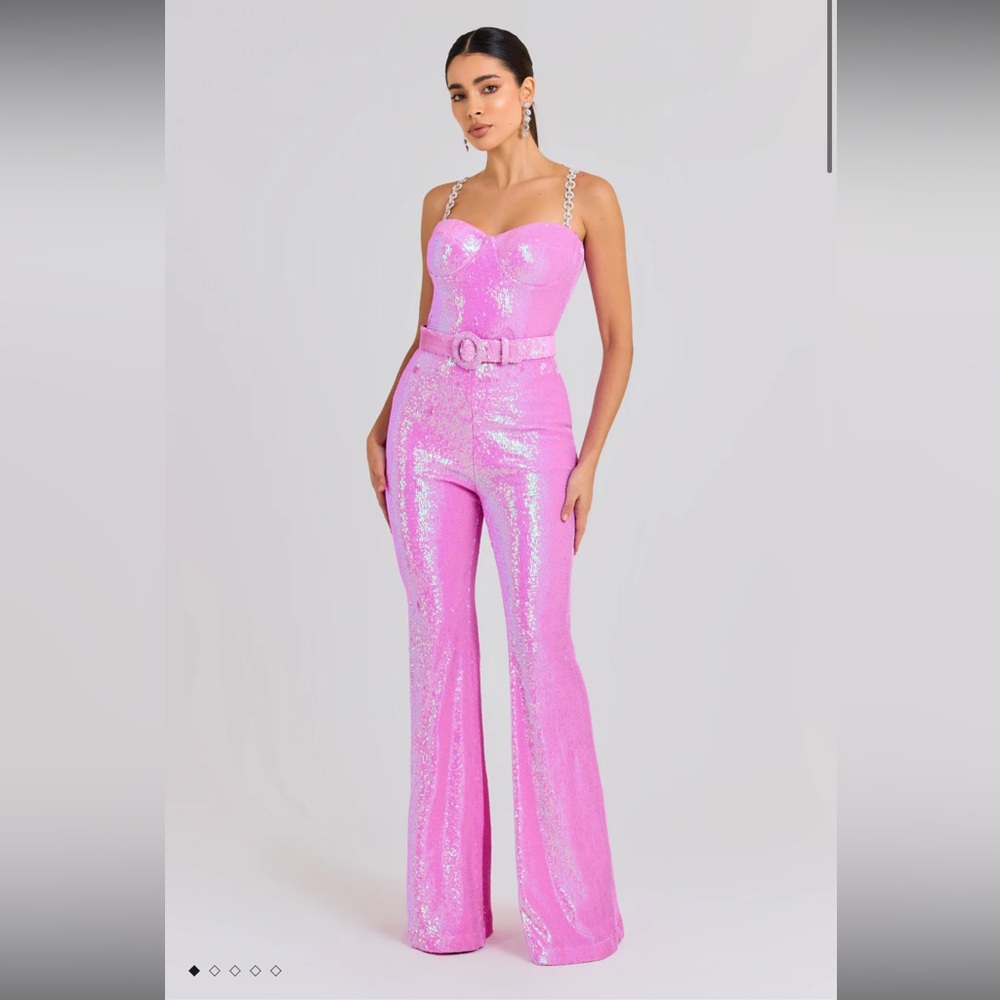 Nadine Merabi Tiffany Pink Jumpsuit NWT